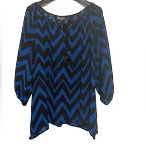Roz & Ali Chevron Patterned Blouse